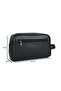Men's Black Cosmetic Makeup Shaving Bag Men's Handbag - 5