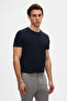 Slim Fit Navy Blue Crew Neck 100% Cotton Breathable T-Shirt