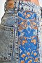 Women's T-Shirt Color 4S5-32 Side Embroidered Straight Fit High Waist Design Denim Jeans - 3