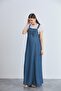 442-Mini Pocket Maternity Lyocell Gardener Maxi Hijab Dress - 3