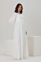 A036-Pleated Belt Maternity Chiffon Evening Dress - 4