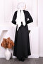 Black Waist Belt Scuba Dress - 4