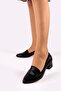 Luna Heeled Black Skin Shoes - 3