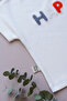 Happy Embroidered Children's Shorts Ribbed Combed Cotton Suit - 7