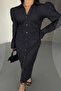 Buttoned Denim Lycra Dress - 4