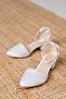 Dary Heeled White Satin Detailed Heeled Shoes - 3