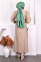 Mink Balloon Sleeve Belted Dress - 4