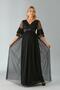 IŞIL 4531-Double-breasted Collar Polka Dot Tulle Maternity Evening Dress - 3