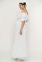 6021-baby Shower Flower Belt Maternity Evening Dress - 3
