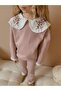 Lace Embroidered Baby Collar Girl's Suit - 3