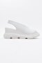 Sam White Skin Genuine Leather Women's Wedge Heel Sandals - 5