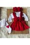 Girl Child Baby Velvet Red Pink Birthday Gift Bandana Stylish Dress