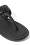 Black Leather T-Bar Sandals - 4