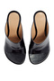 High Heel Leather Slippers - Black - 3