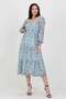 Women's Mint Gipeli Square Neck Patterned Chiffon Dress Dp100361 - 4