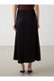 Zippered Waist A-Line Satin Women's Skirt - 7