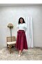 Burgundy Bow Poplin Skirt - 2