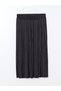 Satin Women's Pleated Skirt with Elastic Waist - 5