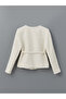 Nevavm Women's Tweed Jacket with Oval Collar - 8