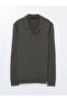 Khaki Polo Neck Men's Knitwear Sweater - 5
