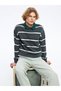 Xside Crew Neck Long Sleeve Striped Men's Knitwear Sweater