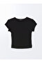 Original Oval Collar Textured Women's Crop Top - 5