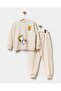 Boys' Cotton Snoopy Patterned Cotton Sweatshirt Tracksuit Top and Bottom Set - 6