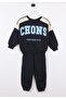 Unisex Children's Winter Chons Slogan Cotton Sweatshirt Tracksuit Top and Bottom Set - 2