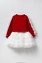 Pink Cotton Ruffled Sweatshirt Tulle Skirt Bottom-Top Set Girls - 3