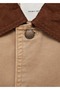 Denim Parka with Contrast Collar - 5