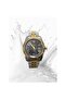 Men's stainless steel analog quartz watch with date display and easy readability