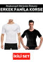 Gynecomastia Upright Posture Corrector Belly Firming Elastic Men's Undershirt Corset Black-And-White Set of Two