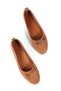 Women's Tan Suede Genuine Leather Bow Ballerinas Un001-063 - 4