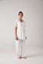 Women's Ecru Special Design Lace Cotton Maternity Maternity Dressing Gown Pajama Set Set - 3
