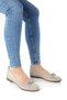 Women's Beige Suede Genuine Leather Bow Ballerina Ballet Un001-063 - 3