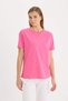 Regular Fit Crew Neck Combed Basic Short Sleeve Pink T-Shirt W9584Az25Sp