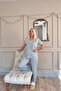 Gray Sofistic Front Buttoned Short Sleeve Women's Pajama Set - 5