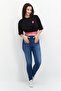 Women Round Neck Short Sleeve Graphic Printed T-Shirt, Black - 4