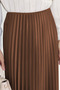 Brown Leather Look Pleated Hijab Skirt, Hijab Skirt, Women's Gift Skirt, Stylish Skirt, Long Skirt - 5