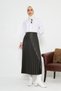 Leather Look Pleated Hijab Skirt, Hijab Skirt, Women's Gift Skirt, Stylish Skirt, Long Skirt