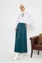 Emerald Leather Look Pleated Hijab Skirt, Hijab Skirt, Women's Gift Skirt, Stylish Skirt, Long Skirt
