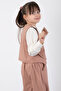 Brown Stripe Patterned Vest, Wide Leg Trousers, Girl's Badge 3 Piece Set 20492 - 5