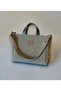 Zippered Medium Size Waxed Canvas Khaki Color Handbag / Cross Strap - 5
