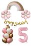 Retro 5 Year Old Daisy Themed Baby Girl Concept Birthday Set - 2