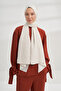 Cotton Monogram Geometric Pattern Shawl - Cream