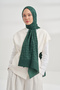 Cotton Monogram Geometric Pattern Shawl - Emerald