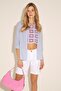 Cotton Linen Blended Comfortable Fit Blue Women's Shirt