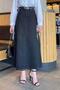 Denim Skirt with Front Zipper Smoked - 4
