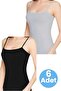Women's Rope Strap Cotton 2 Colors 6-Piece Undershirt