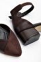 Holly Bitter Brown Skin-Suede Heeled Shoes - 5